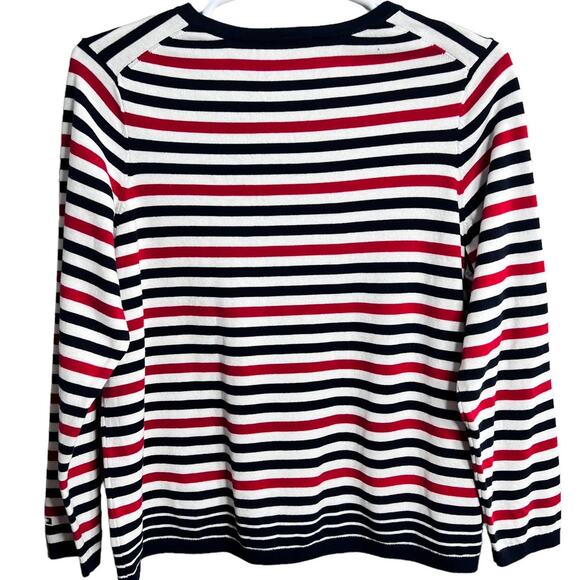 Tommy Hilfiger Womens Long Sleeve Sweater Blue Size 1X  V-Neck American Stripes - Picture 5 of 8